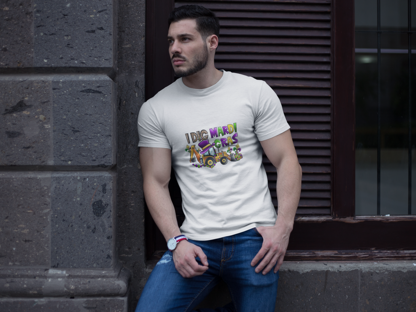 I Dig Mardi Gras Short-Sleeve Unisex Basic Softstyle Short-Sleeve T-Shirt