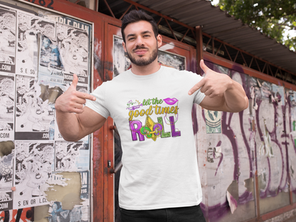 Let The Good Times Roll Mardi Gras Unisex Basic Softstyle Short-Sleeve T-Shirt