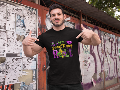 Let The Good Times Roll Mardi Gras Unisex Basic Softstyle Short-Sleeve T-Shirt