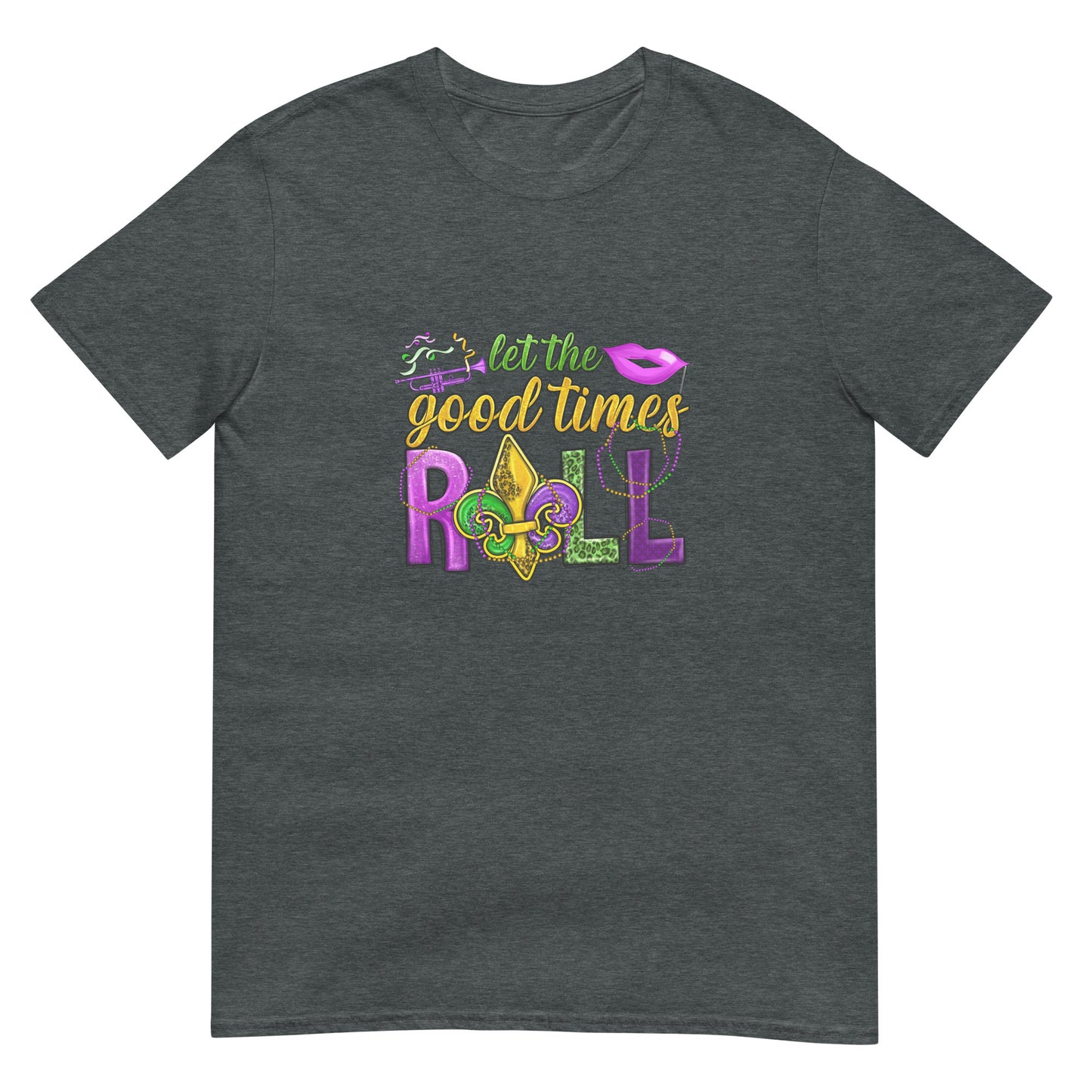 Let The Good Times Roll Mardi Gras Unisex Basic Softstyle Short-Sleeve T-Shirt