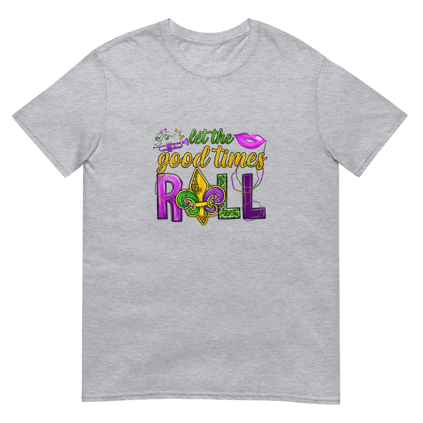 Let The Good Times Roll Mardi Gras Unisex Basic Softstyle Short-Sleeve T-Shirt