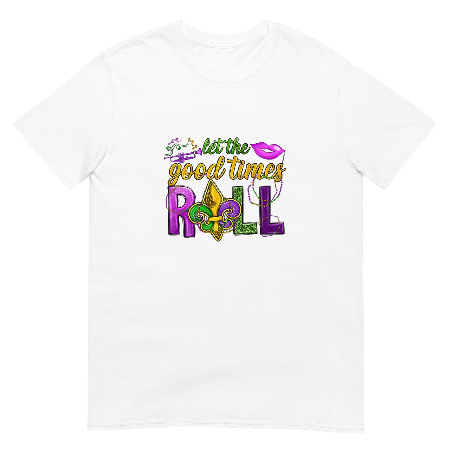 Let The Good Times Roll Mardi Gras Unisex Basic Softstyle Short-Sleeve T-Shirt