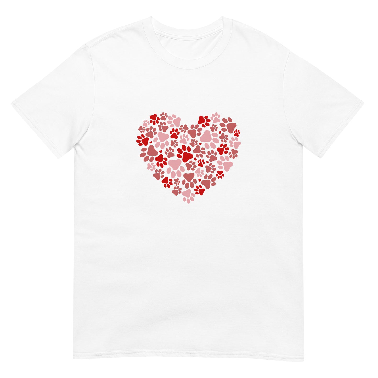 Cat Dog Paw Love Hearts Unisex Basic Softstyle Short-Sleeve T-Shirt